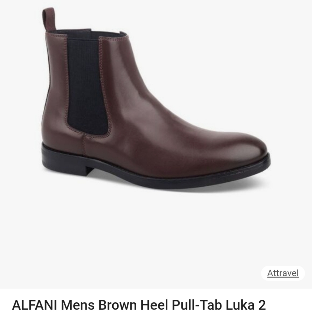 Alfani Men's Dark Brown Luka Boots Size 8.5 M